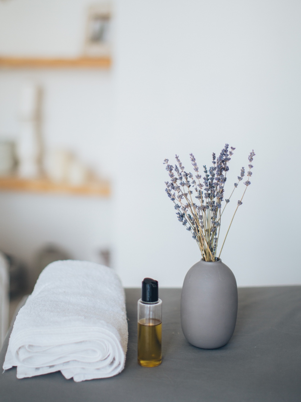 massage towel oil purple